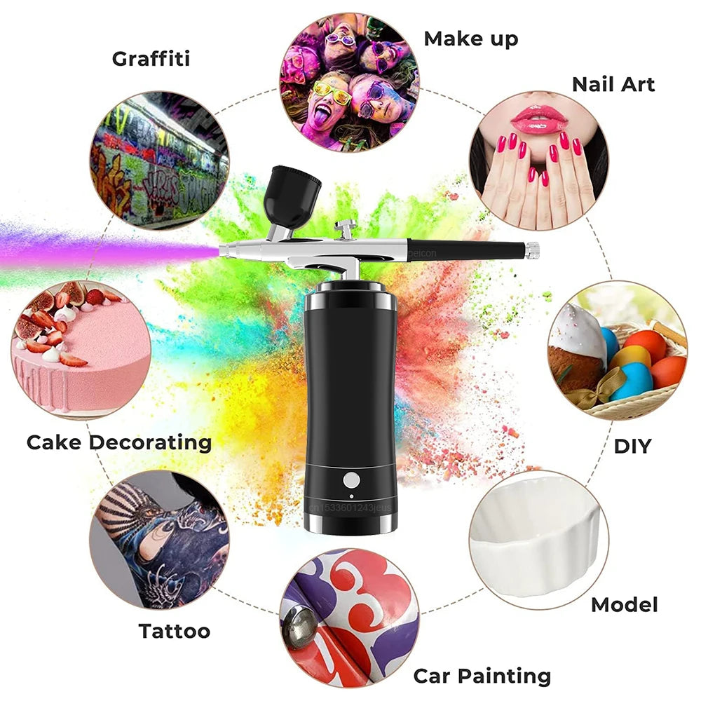 Airbrush Nail with Compressor for Nails Art Painting Cake Decoration Portable Airbrush with Compressor Air Brush Nails Spray