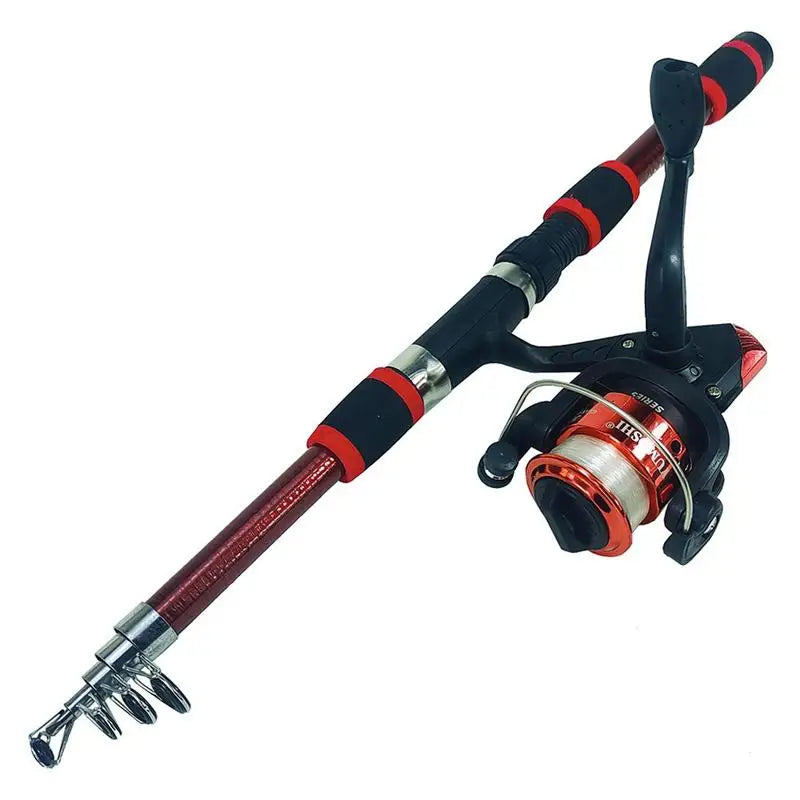 Fishing Rod and Reel Full Kit Telescopic Handle Rod Fishing Reel combo for Freshwater Fishing Line Carry Bag Fishing Gear Set