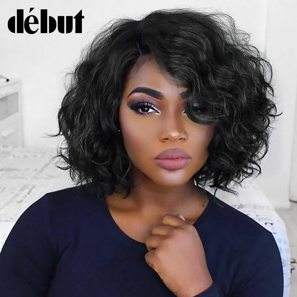 Brazilian Short Curly Bob Human Hair Wigs For Women