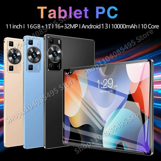 2024 New Original Global Version P60 Pro Tablet Android13 10000mAh 16GB+1TB 11Inch 4K 5G Dual SIM Phone Call WiFi Tablets PC